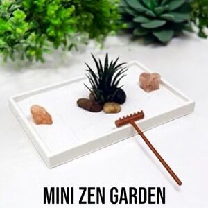 Mini Zen Garden with Rake & Other Accessories